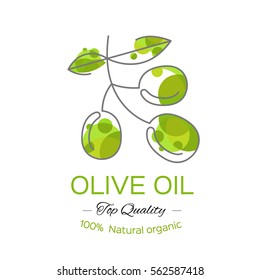 stylized  olive symbol, isolated vector illustration