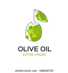 stylized  olive symbol, isolated vector illustration