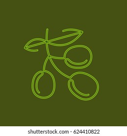 stylized  olive symbol, isolated vector illustration