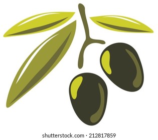 Stylized olives isolated on a white background.