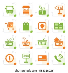 Stylized Online shop icons - vector icon set