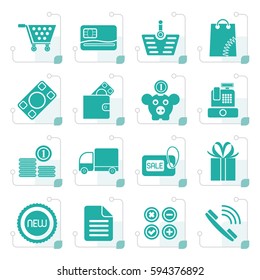 Stylized Online shop icons - vector icon set