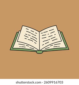 Stylized open Al Quran illustration with lined pages and a neutral color palette makes a peaceful and studious feel Ideal for educational content.