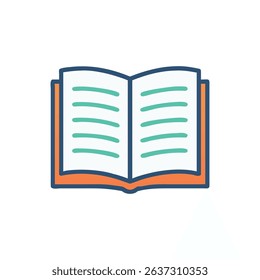 Stylized open book with light text on a White Background
