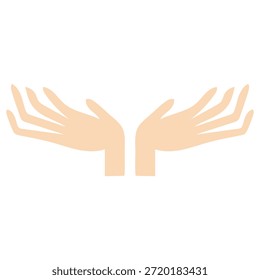 Ilustración de manos humanas abiertas estilizadas