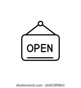 Stylized Open Sign Depicting Commercial Availability On Transparent Layout