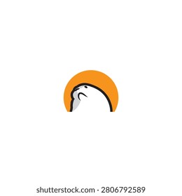 Stylized Orange Arch Seal and Walrus Head Vector Logo Design