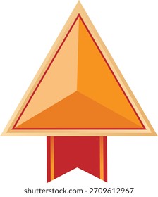 Stylized orange arrow with red ribbon on a transparent background.