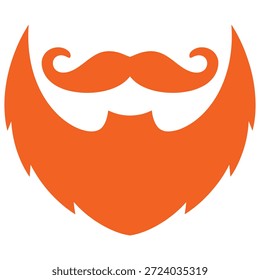 Un icono estilizado de barba naranja y bigote, que representa la masculinidad y el vello facial.