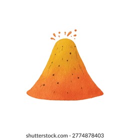 Stylized orange cone with speckled surface and small crest at top