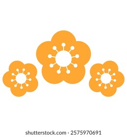 Stylized orange flower chinese new year element	