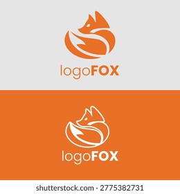 Stylized orange fox head logo