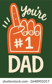 Stylized Orange Hand Graphic Design for Dad T-Shirt