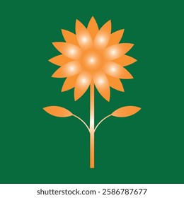 Stylized orange sunflower vector illustration