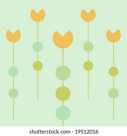 Stylized orange tulips