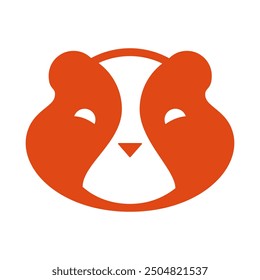 Stylized orange and white icon or logo of a cute and friendly hamster face.