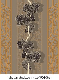 Stylized orchid branch