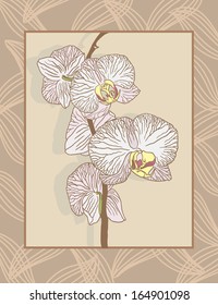 Stylized orchid branch