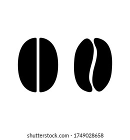Stylized and Organic Shaped Coffee Bean Icons. Vector Image.