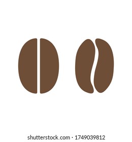 Stylized And Organic Shaped Coffee Bean Icons. Vector Image.