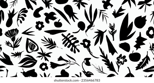 Stylized organic shapes. Texture illustration. Vector seamless pattern