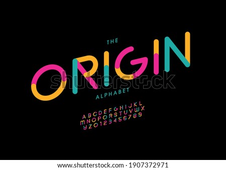 Stylized origin alphabet font vector