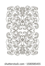 Stylized ornamental floral composition on white background