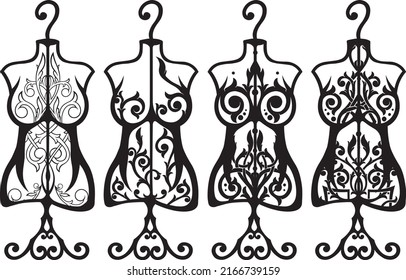 Stylized ornamental set dress mannequin