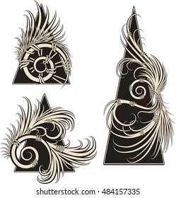 stylized ornamental wings