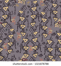 Stylized Ornamet. Youth bright print. Seamless pattern