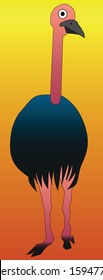 stylized ostrich with orange background