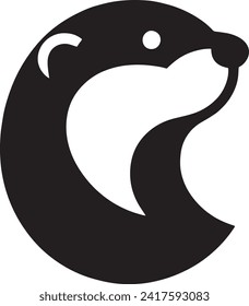 A stylized otter silhouette curving 