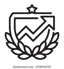 Eine stilisierte Umrissmarkengrafik, die sich für Banner und Werbung eignet und die Geschäftsausweitung und Erfolg symbolisiert.
