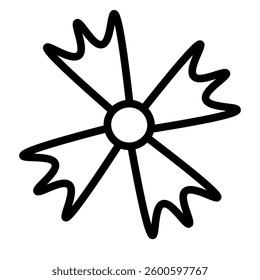 Stylized outline drawing of a flower. Simple and elegant doodle for a spring mood.