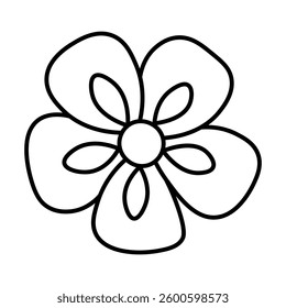 Stylized outline drawing of a flower. Simple and elegant doodle for a spring mood.