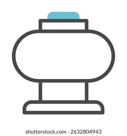 Ilustração de contorno estilizado de um tanque, recipiente para armazenamento líquido, design mínimo