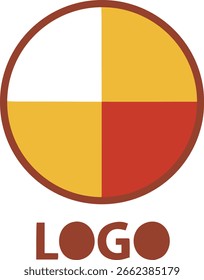 A stylized oval logo divided into four distinct color quadrants, presented in a clean silhouette style.