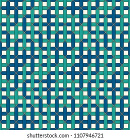 Stylized overlapping pipelines background. Seamless modern abstract surface pattern with repeated overlay geometric figures. Maze, labyrinth motif. Contemporary wicker ornament. Vector digital paper