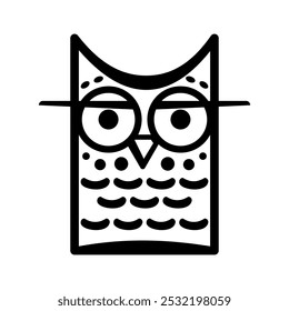 stylized owl black and white