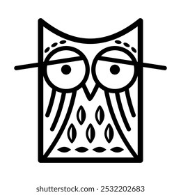 stylized owl black and white