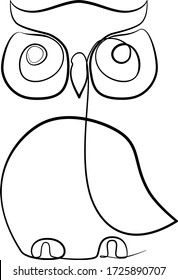 Stylized Owl drawn in one continuous line