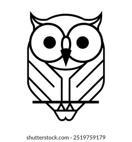 stylized owl logo black and white