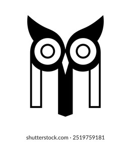 stylized owl logo black and white