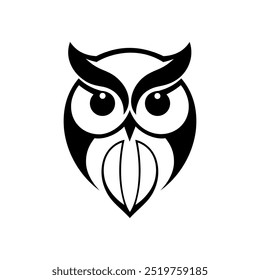 stylized owl logo black and white