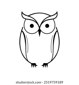 stylized owl logo black and white