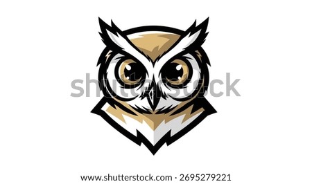 A stylized owl mascot logo featuring sharp, clean lines and a focused, intense gaze, perfect for branding and design projects.