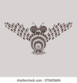 Stylized owl mosaic style