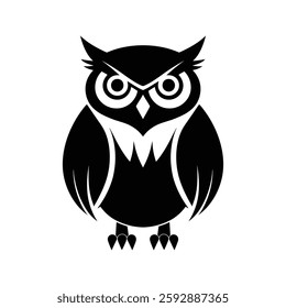 Stylized Owl Silhouette Modern Wildlife Vector Art for Prints Merchandise