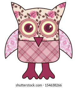  Stylized owl. Vector element for design. It can be used for decorating of invitations, greeting cards, web page, decoration for bags and clothes.