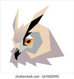 Stylized owl vector on a plain background